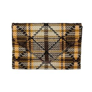 BCBGeneration (BCBG) Oversized Envelope Woven Straw 12" Wide Bag Purse Clutch